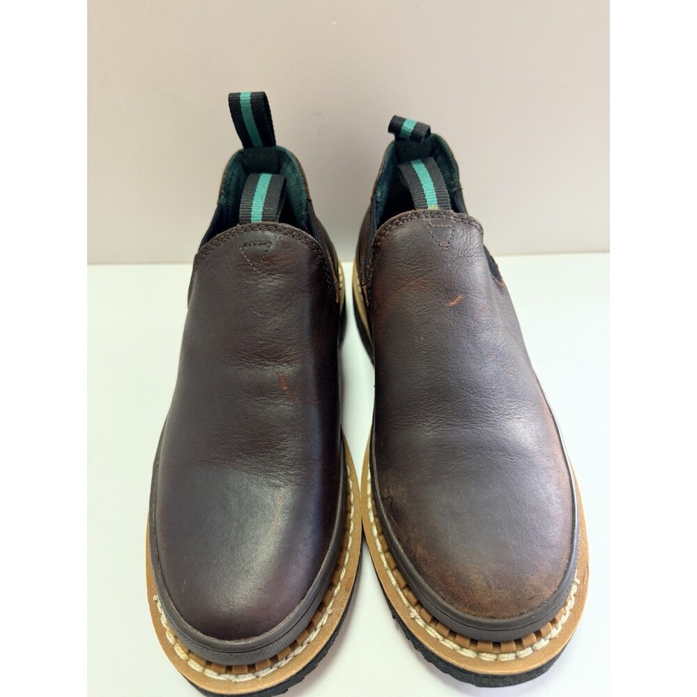 Georgia Giant Boots Womens 7.5 M Romeo Slip On Work Shoe Brown Leather - Picture 2 of 14